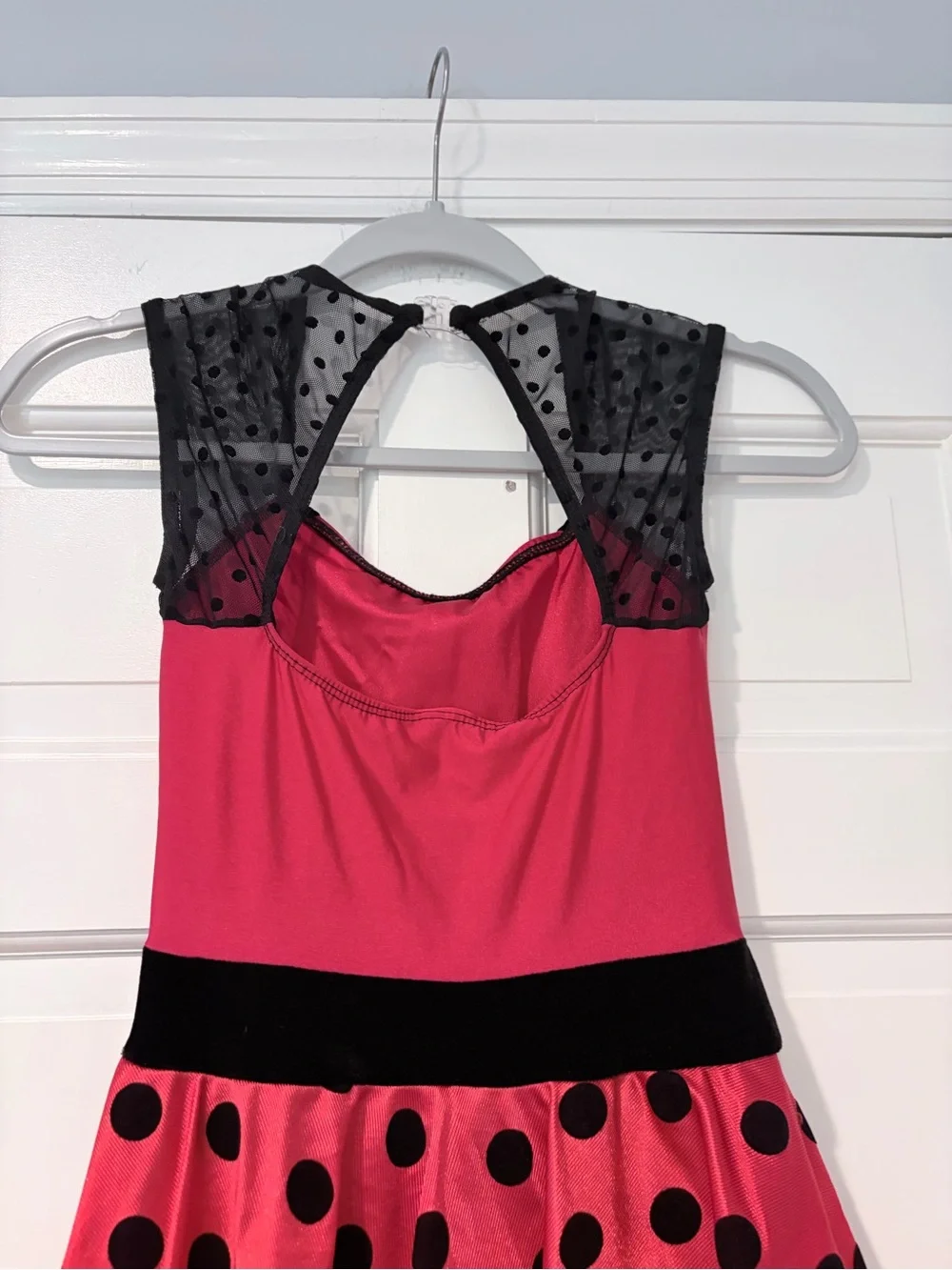 Red Polka Dot Dance Costume Dress w/ Hat Gloves Bow Adult Small Complete Set